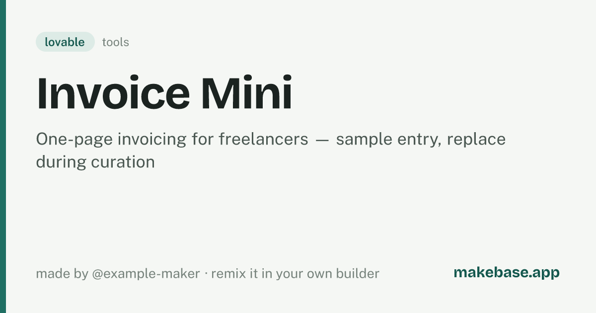 Invoice Mini screenshot
